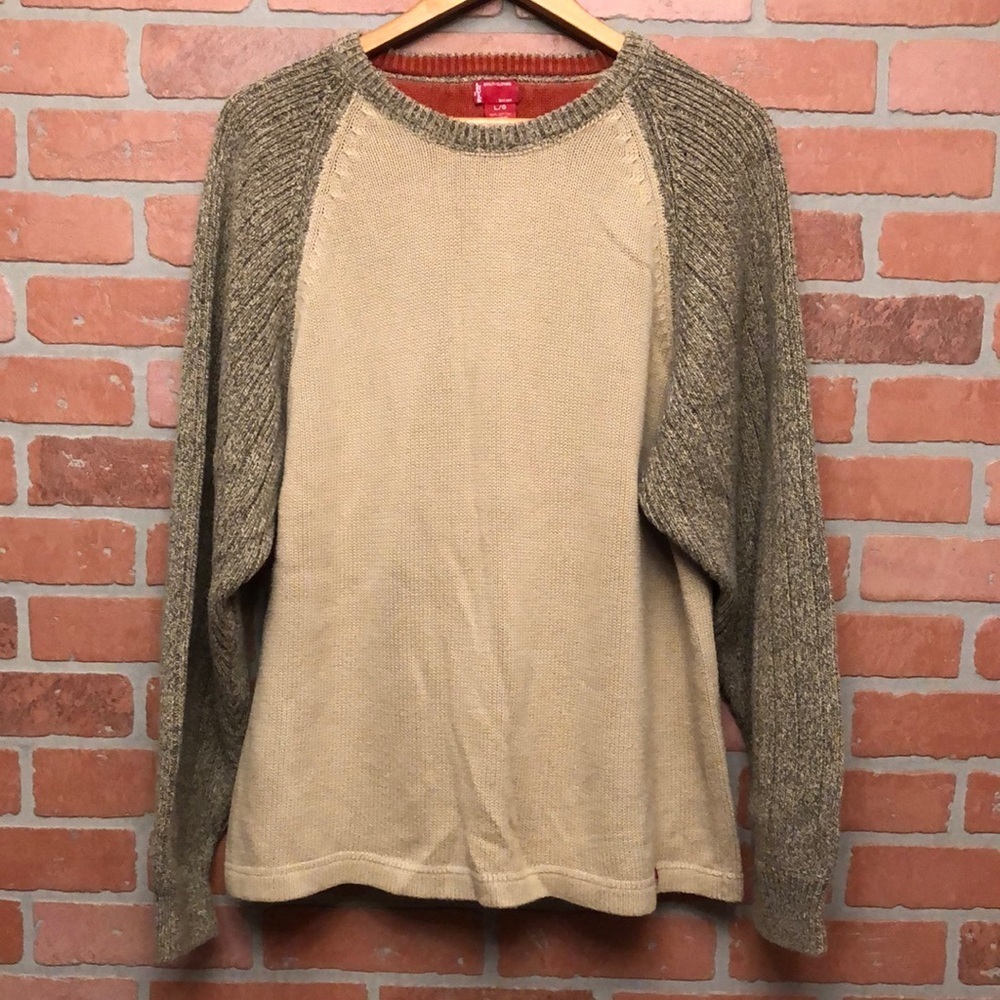 Levi’s Mens Pullover Sweater Size L Large Color Block Long Sleeve